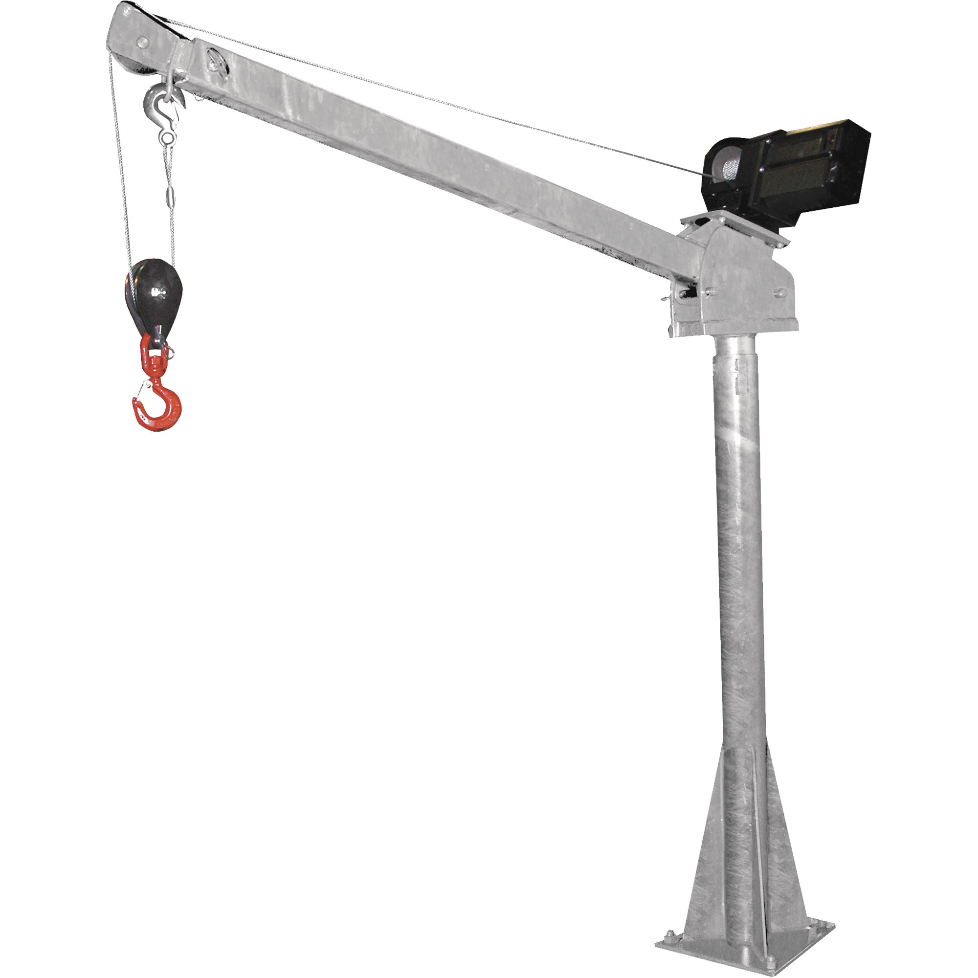 Vestil DC Powered Jib Crane - 2000-Lb. Capacity, Telescopic Boom, Galvanized, Model# WTJ-20-3-DC-GAL
